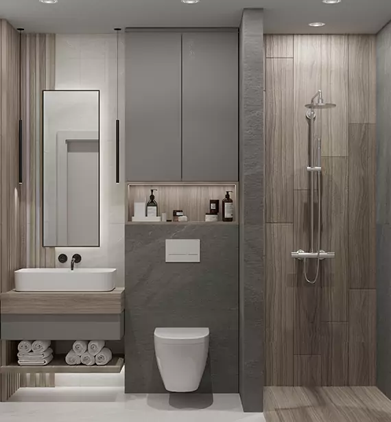 Modern Small Bathroom Remodel in St. Bonaventure, NY